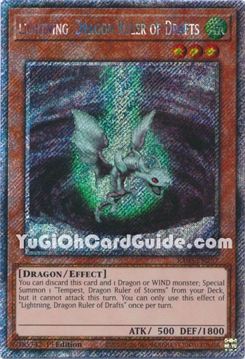 Yu-Gi-Oh Card: Lightning, Dragon Ruler of Drafts