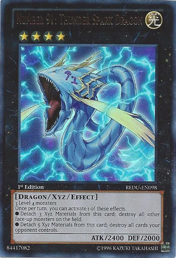 Yu-Gi-Oh Card: Number 91: Thunder Spark Dragon