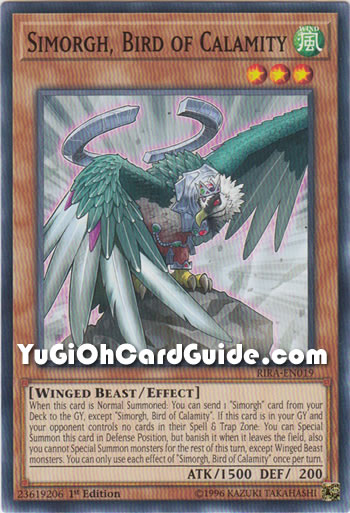 Yu-Gi-Oh Card: Simorgh, Bird of Calamity