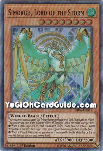 Yu-Gi-Oh Card: Simorgh, Lord of the Storm