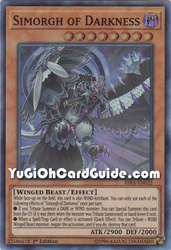 Yu-Gi-Oh Card: Simorgh of Darkness