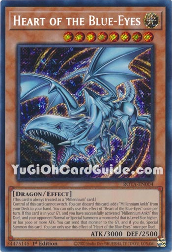 Yu-Gi-Oh Card: Heart of the Blue-Eyes