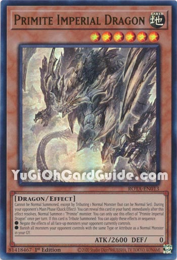 Yu-Gi-Oh Card: Primite Imperial Dragon