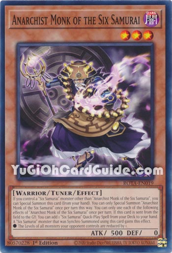 Yu-Gi-Oh Card: Anarchist Monk of the Six Samurai