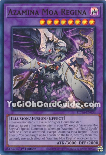 Yu-Gi-Oh Card: Azamina Moa Regina