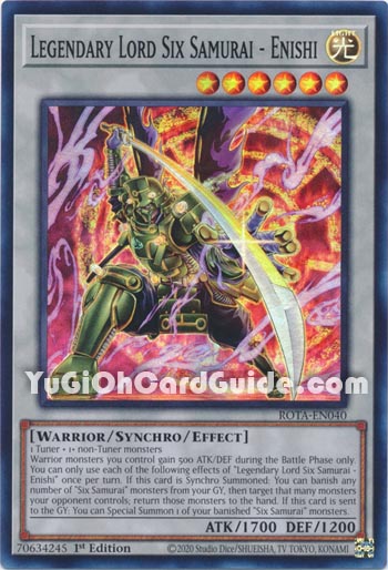 Yu-Gi-Oh Card: Legendary Lord Six Samurai - Enishi