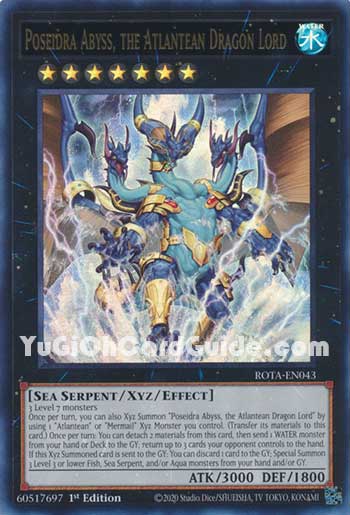 Yu-Gi-Oh Card: Poseidra Abyss, the Atlantean Dragon Lord