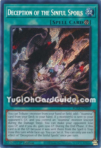 Yu-Gi-Oh Card: Deception of the Sinful Spoils