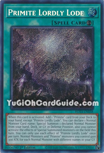 Yu-Gi-Oh Card: Primite Lordly Lode