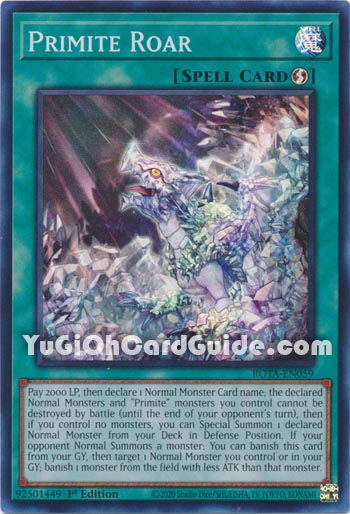 Yu-Gi-Oh Card: Primite Roar