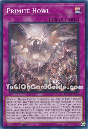 Yu-Gi-Oh Card: Primite Howl