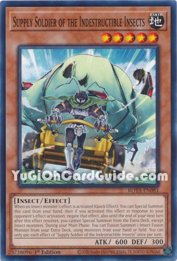 Yu-Gi-Oh Card: Supply Soldier of the Indestructible Insects