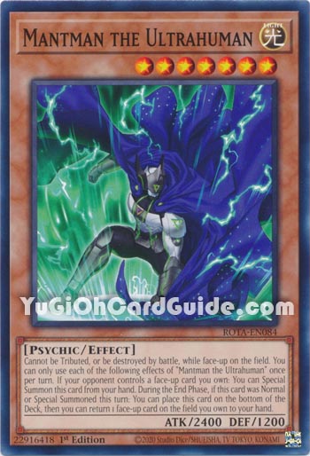 Yu-Gi-Oh Card: Mantman the Ultrahuman