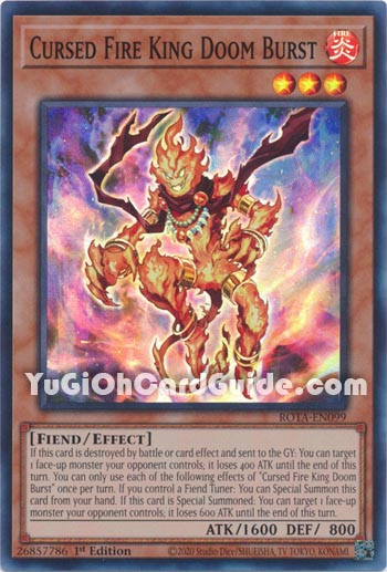 Yu-Gi-Oh Card: Cursed Fire King Doom Burst