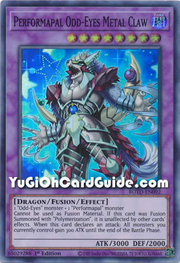 Yu-Gi-Oh Card: Performapal Odd-Eyes Metal Claw