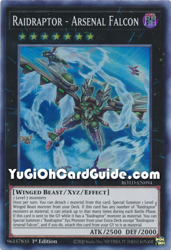 Yu-Gi-Oh Card: Raidraptor - Arsenal Falcon