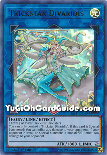 Yu-Gi-Oh Card: Trickstar Divaridis