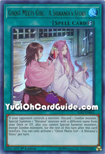 Yu-Gi-Oh Card: Ghost Meets Girl - A Shiranui's Story