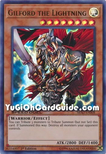 Yu-Gi-Oh Card: Gilford the Lightning