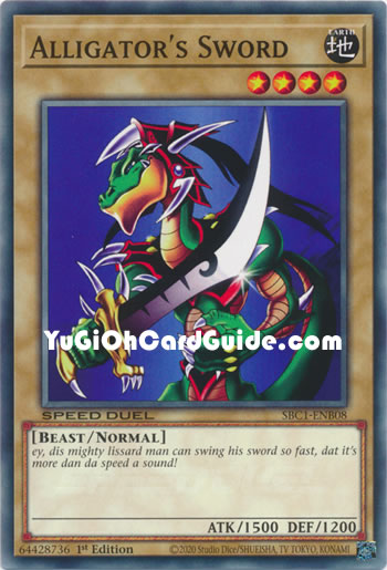 Yu-Gi-Oh Card: Alligator's Sword