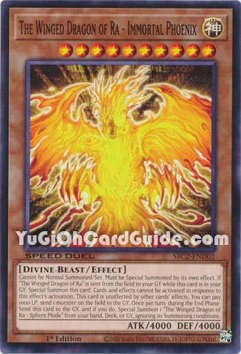 Yu-Gi-Oh Card: The Winged Dragon of Ra - Immortal Phoenix