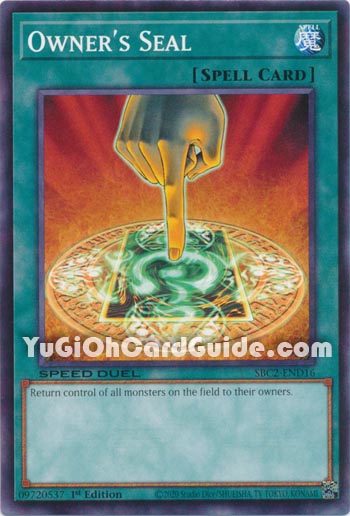 Yu-Gi-Oh Card: Owner's Seal