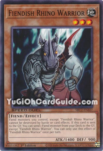 Yu-Gi-Oh Card: Fiendish Rhino Warrior