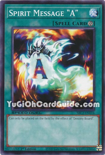 Yu-Gi-Oh Card: Spirit Message 