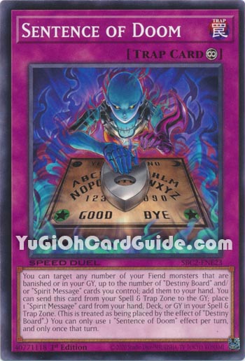 Yu-Gi-Oh Card: Sentence of Doom