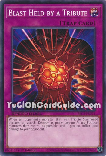 Yu-Gi-Oh Card: Blast Held by a Tribute