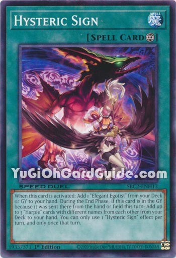 Yu-Gi-Oh Card: Hysteric Sign