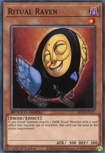 Yu-Gi-Oh Card: Ritual Raven