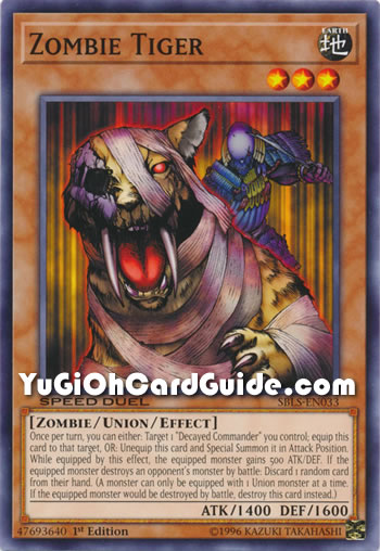 Yu-Gi-Oh Card: Zombie Tiger