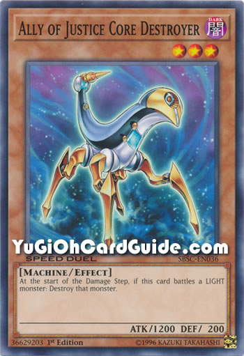 Yu-Gi-Oh Card: Ally of Justice Core Destroyer