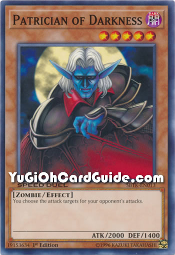 Yu-Gi-Oh Card: Patrician of Darkness