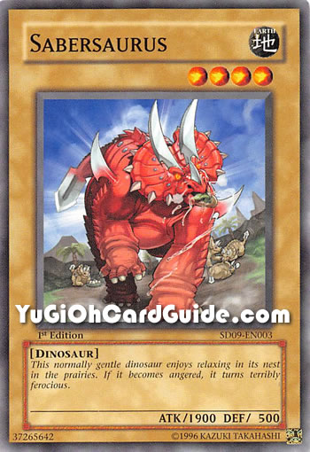 Yu-Gi-Oh Card: Sabersaurus