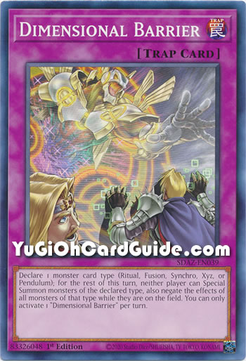 Yu-Gi-Oh Card: Dimensional Barrier