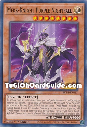 Yu-Gi-Oh Card: Mekk-Knight Purple Nightfall