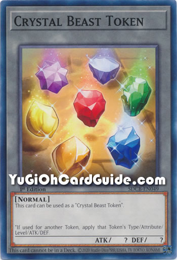 Yu-Gi-Oh Card: Crystal Beast Token