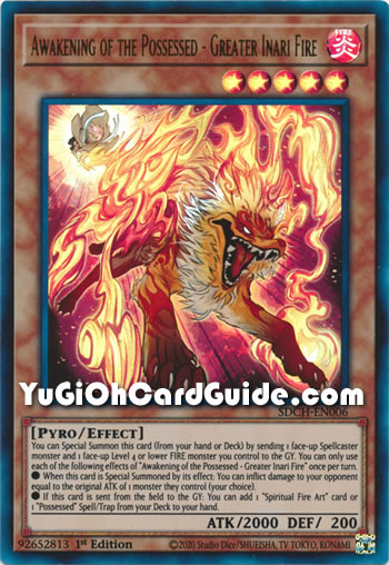 Yu-Gi-Oh Card: Awakening of the Possessed - Greater Inari Fire