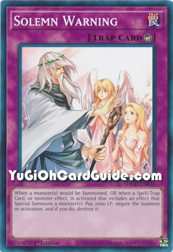 Yu-Gi-Oh Card: Solemn Warning