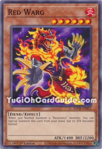 Yu-Gi-Oh Card: Red Warg