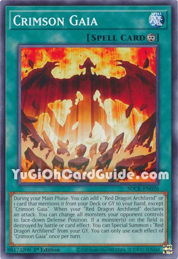 Yu-Gi-Oh Card: Crimson Gaia