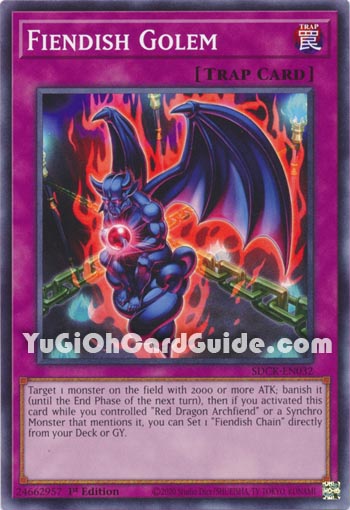Yu-Gi-Oh Card: Fiendish Golem