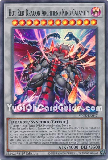 Yu-Gi-Oh Card: Hot Red Dragon Archfiend King Calamity