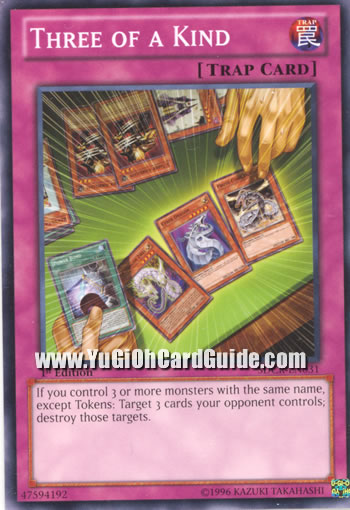 Yu-Gi-Oh Card: Three of a Kind