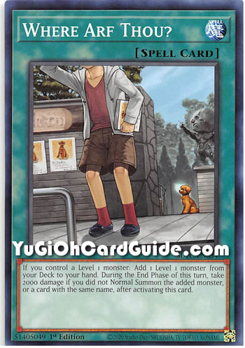 Yu-Gi-Oh Card: Where Arf Thou?