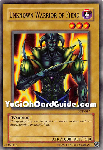 Yu-Gi-Oh Card: Unknown Warrior of Fiend
