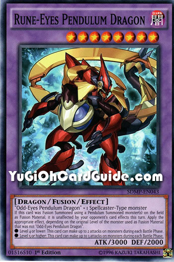 Yu-Gi-Oh Card: Rune-Eyes Pendulum Dragon