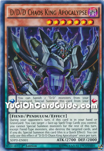 Yu-Gi-Oh Card: D/D/D Chaos King Apocalypse